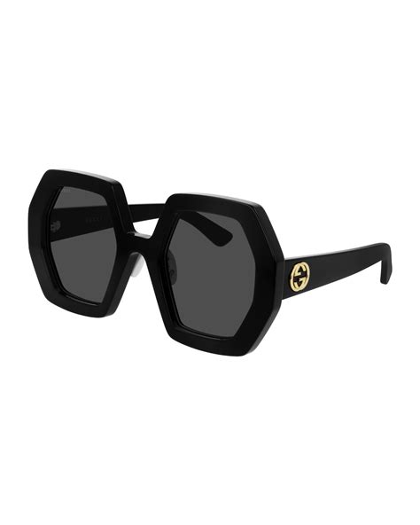 gucci hexagon acetate sunglasses|Gucci polarized sunglasses men's.